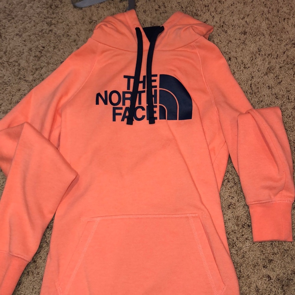 X-small coral and navy North Face sweatshirt.